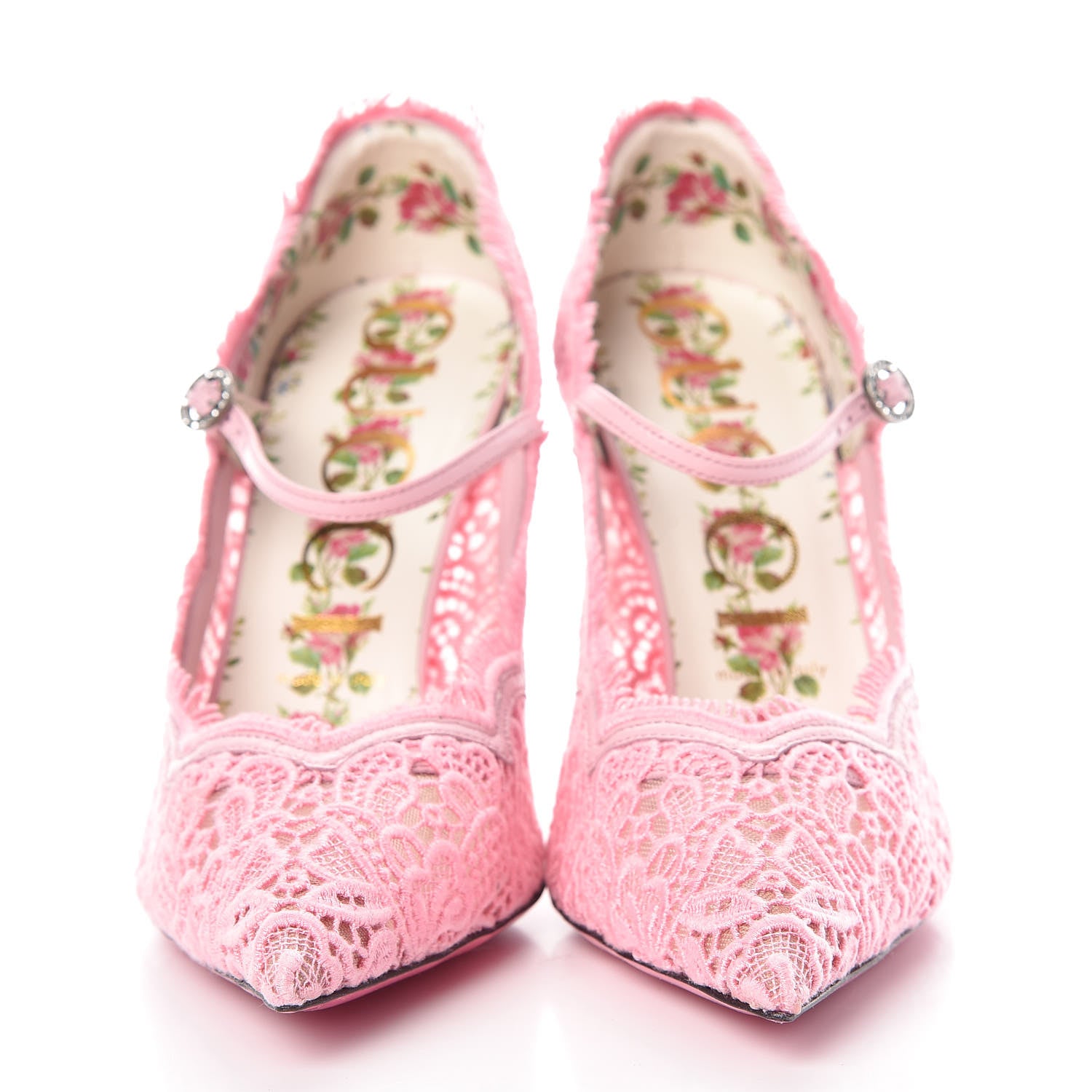 Gucci Lace Pizzo Venice Pumps 39.5 Sugar Pink 2 of 7