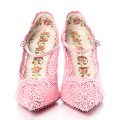 Gucci Lace Pizzo Venice Pumps 39.5 Sugar Pink 2 of 7