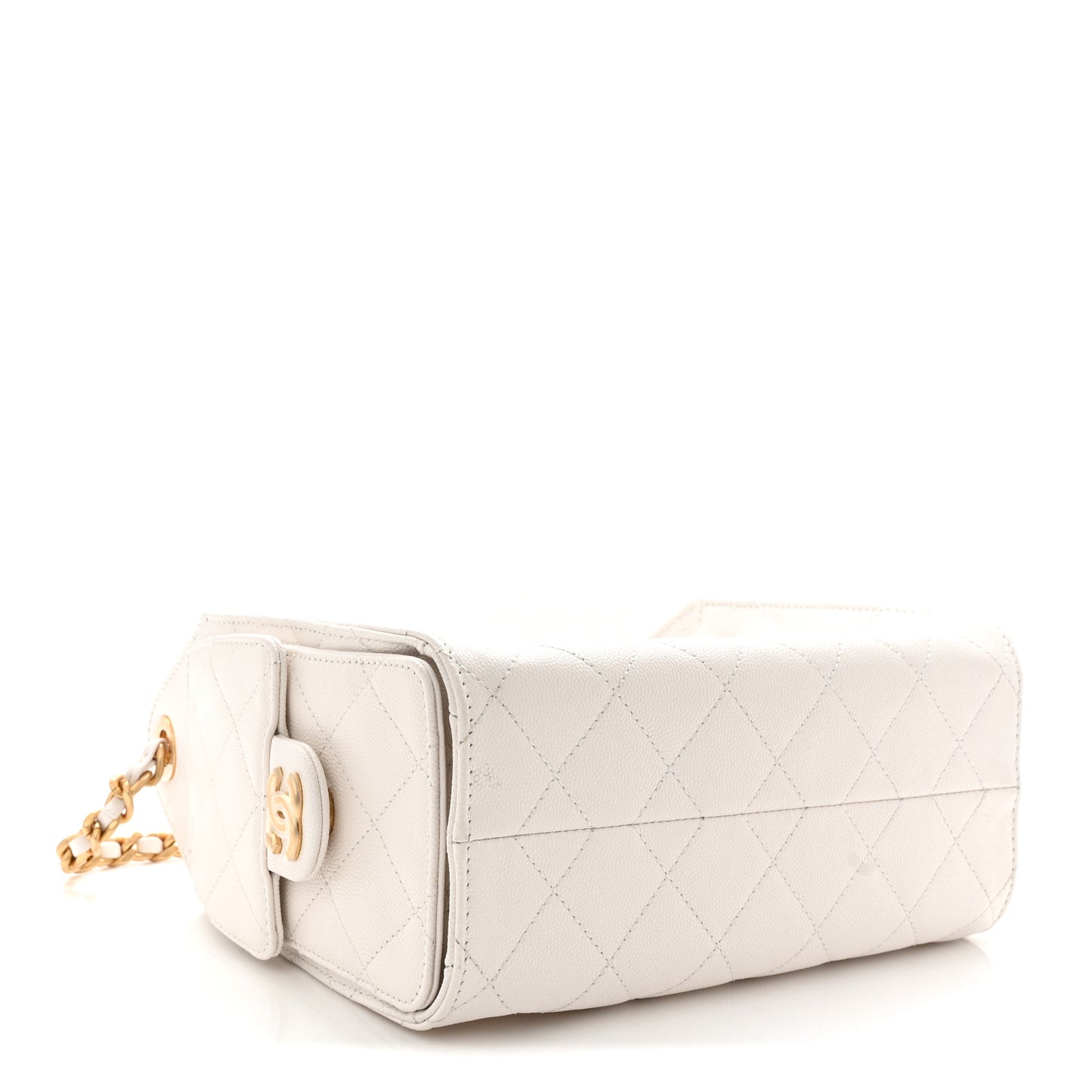 Caviar Quilted Mini Chanel 25 Handbag White