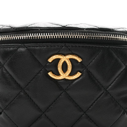 Chanel Lambskin Quilted Pillow Crush Belt Bag Black 7 of 9