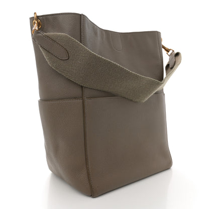 Celine Soft Grained Calfskin Sangle Bucket Bag Taupe 3 of 11