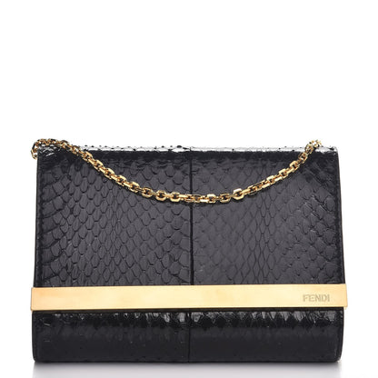 Fendi Python Mini Rush Clutch Black 1 of 8