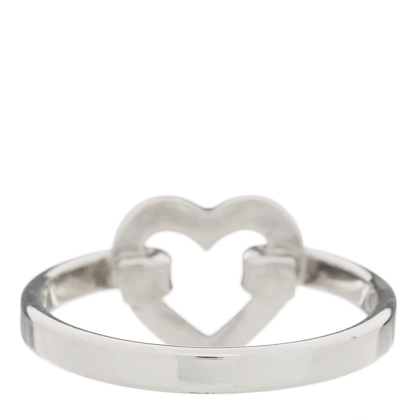Tiffany Sterling Silver Open Heart Ring 53 6.5 3 of 5