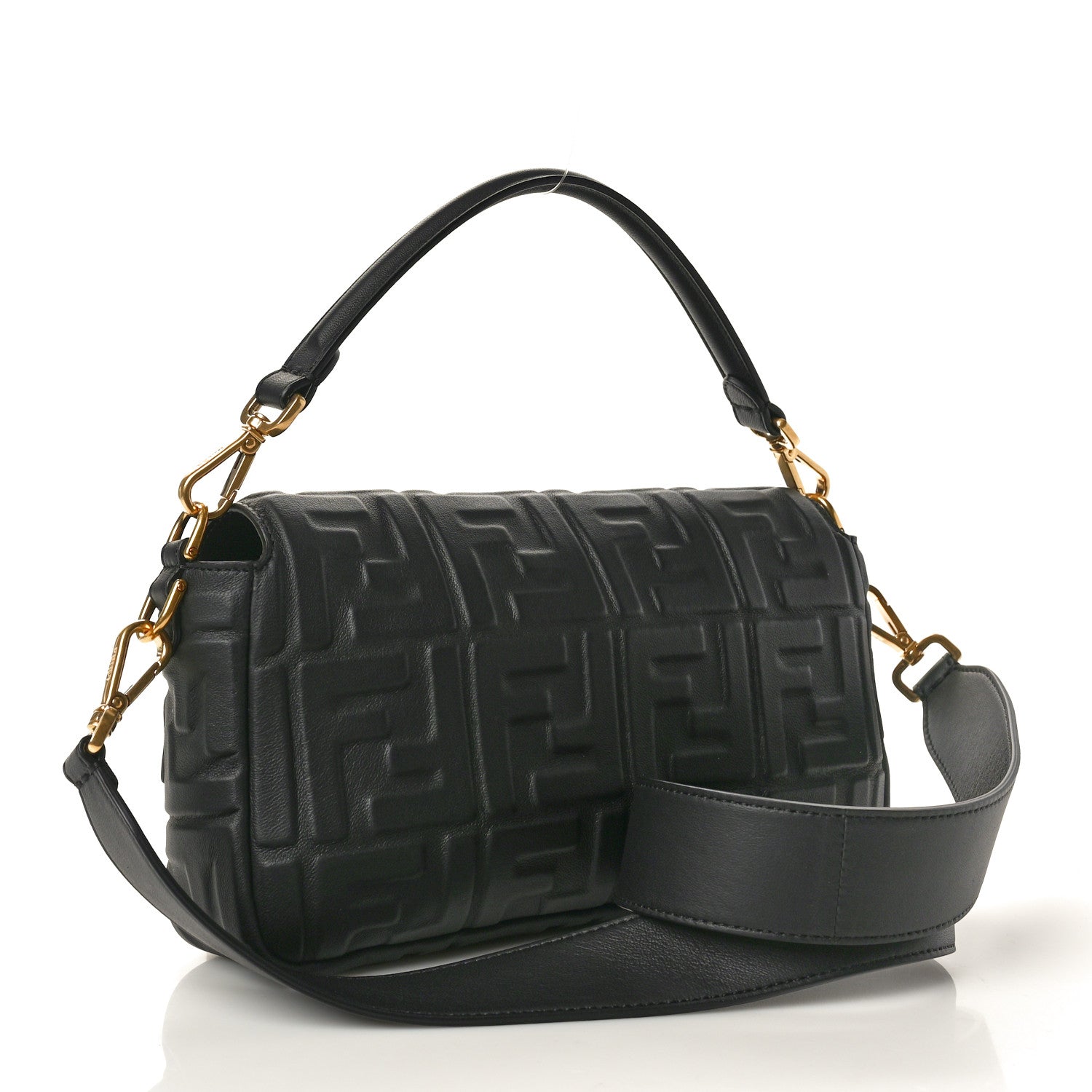 Fendi Nappa FF 1974 Embossed Baguette Black 3 of 9