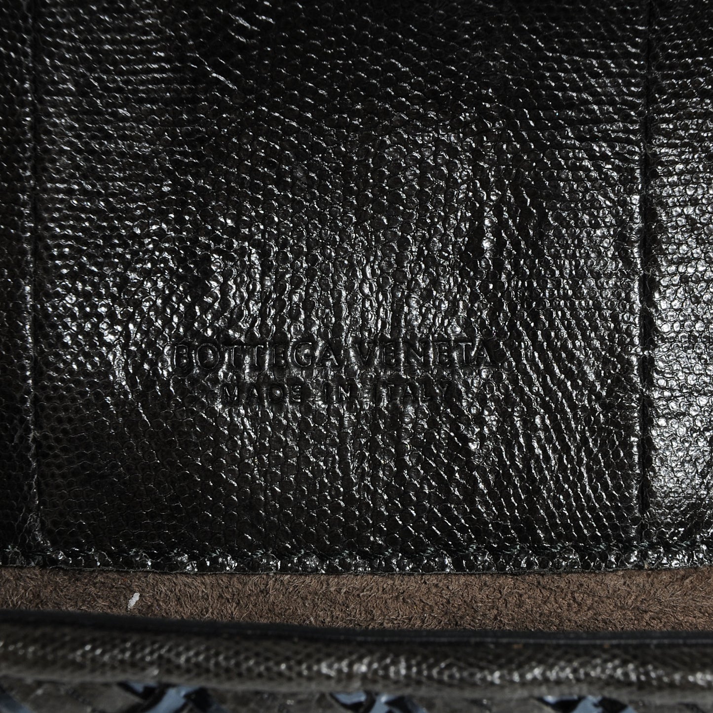 Snakeskin Turnlock Clutch Black