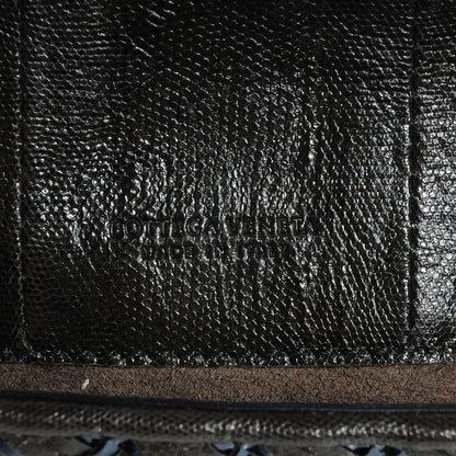 Bottega Veneta Snakeskin Turnlock Clutch Black 9 of 9