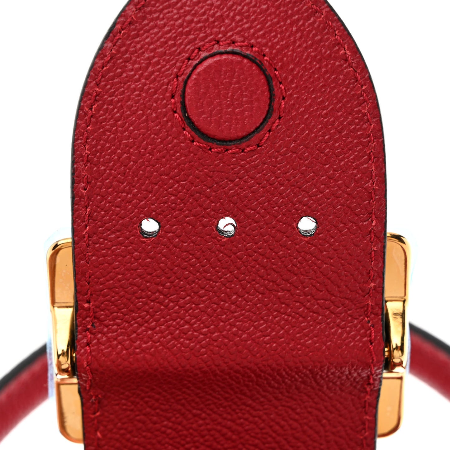 Soft Grain Calfskin Small Buckle Tote Parade Red