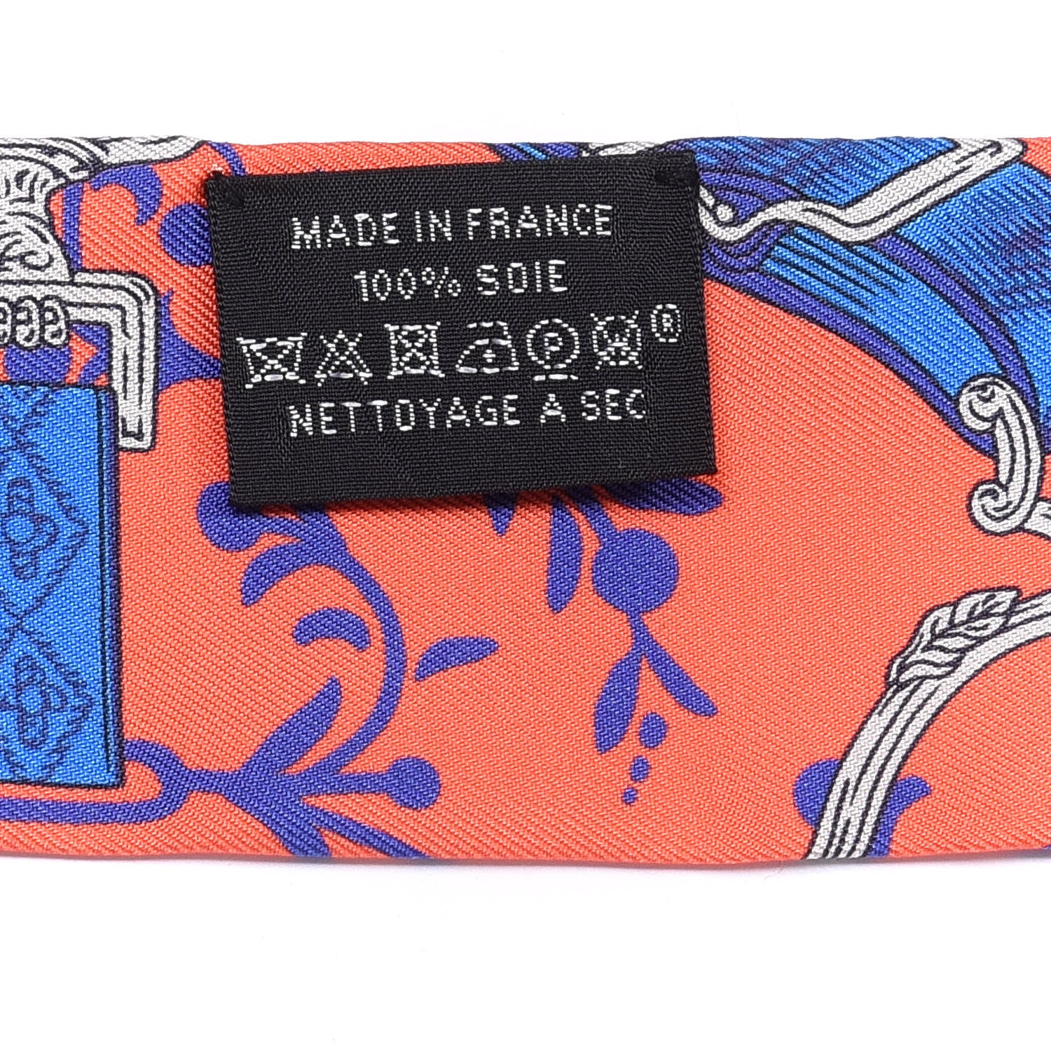 Hermes Silk Etriers Remix Twilly Vermillion Bleu Roy 3 of 4