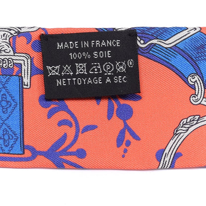 Hermes Silk Etriers Remix Twilly Vermillion Bleu Roy 3 of 4