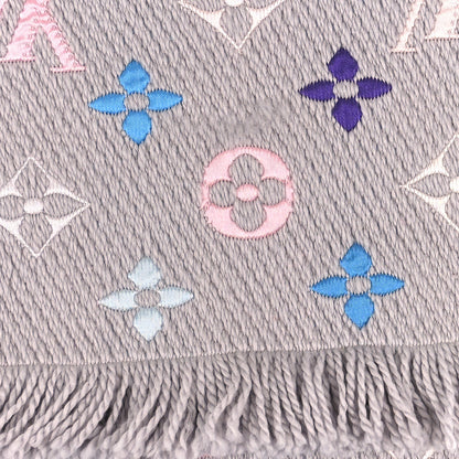 Louis Vuitton Wool Silk Logomania Shine Scarf Rainbow 4 of 4