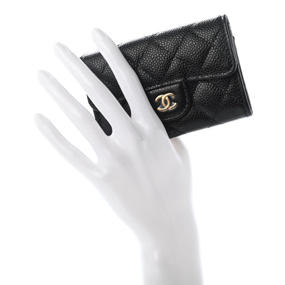 Chanel Caviar Quilted Flap Card Holder Wallet Black 2 of 9