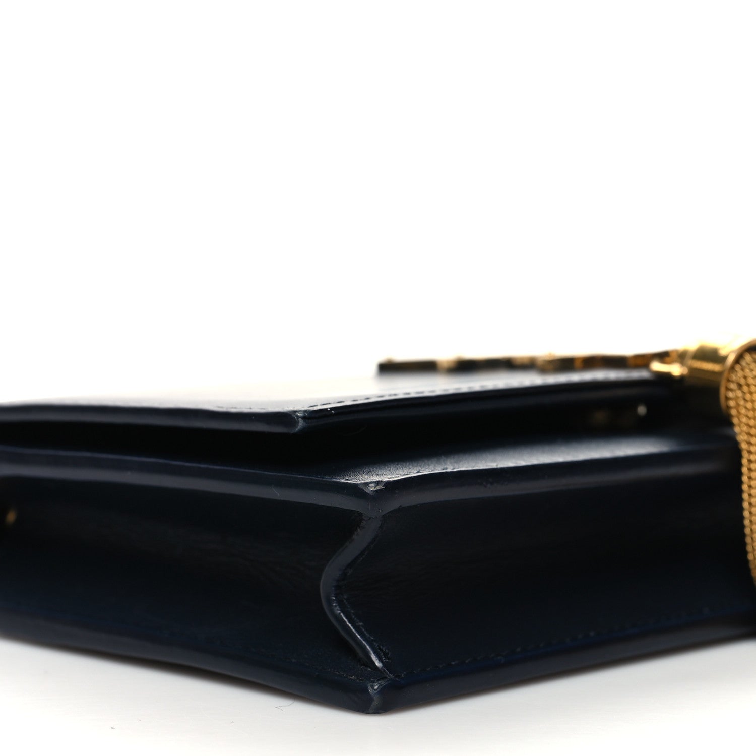 Saint Laurent Smooth Calfskin Classic Monogram Kate Tassel Chain Wallet Marine 8 of 9
