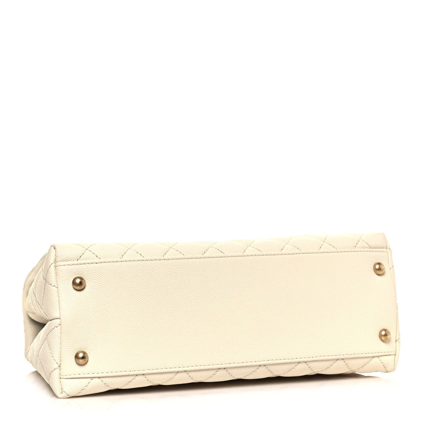 Caviar Lizard Quilted Small Coco Handle Flap Ivory