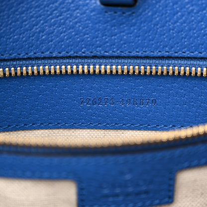 Gucci GG Supreme Monogram Mix Textured Dollar Calfskin Rhombus Inlay Large Tote Bag Beige Ebony Harvest Joy Blue 6 of 10