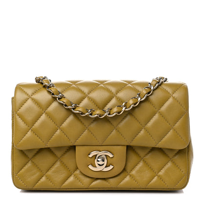 Chanel Lambskin Quilted Mini Rectangular Flap Green 1 of 11