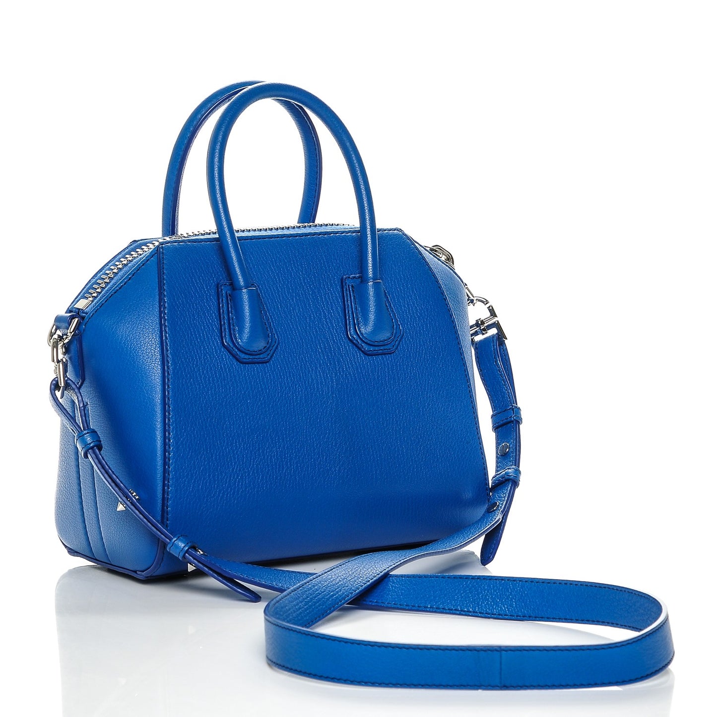 Sugar Goatskin Mini Antigona Indigo Blue