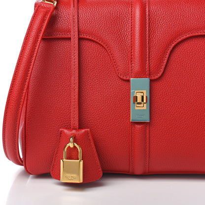 Celine Grained Calfskin Small 16 Top Handle Bag Red 9 of 9