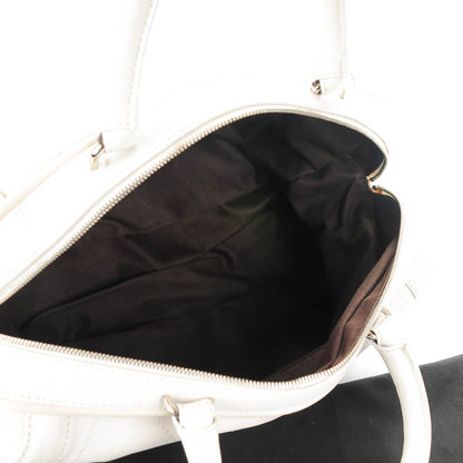 Chanel Calfskin Quilted Round Bowling Bag White 5 of 7