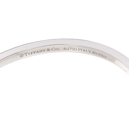 Tiffany 18K White Gold Diamond Narrow T1 Hinged Bangle Bracelet 3 of 4