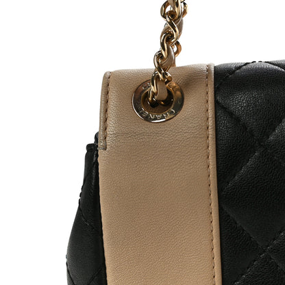 Chanel Sheepskin Quilted Medium Vintage Mademoiselle Flap Beige Black 12 of 12