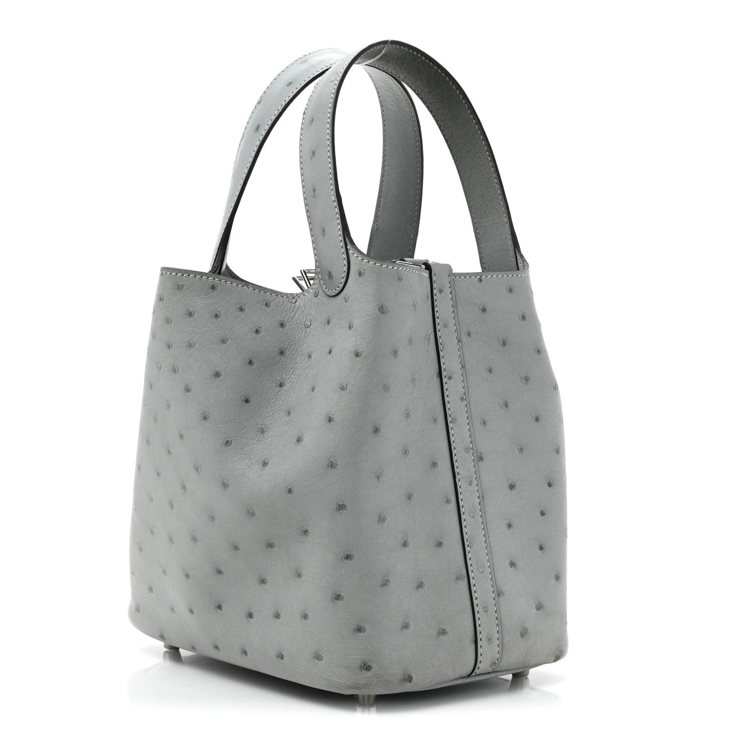 Hermes Ostrich Picotin Lock 18 Bleu Glacier 3 of 11