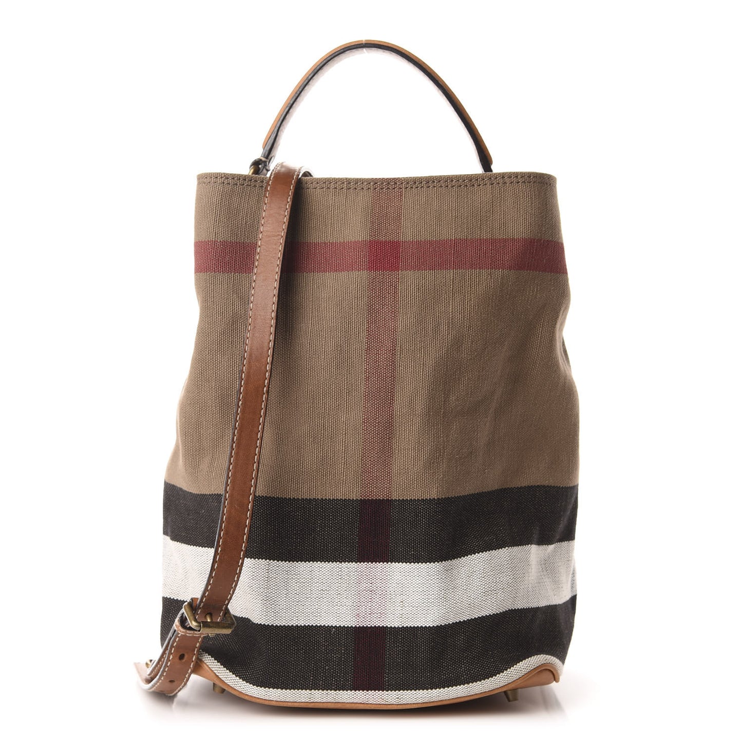 Canvas Mega Check Medium Ashby Hobo Saddle Brown
