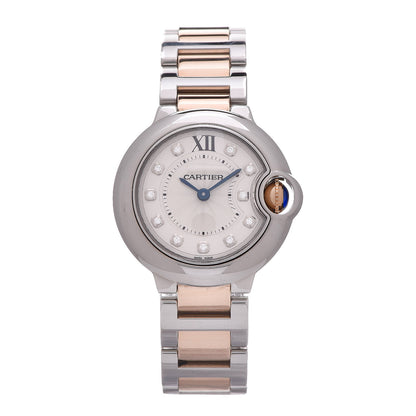 Cartier Stainless Steel 18K Pink Gold Diamond 28mm Ballon Bleu De Quartz Watch 1 of 7