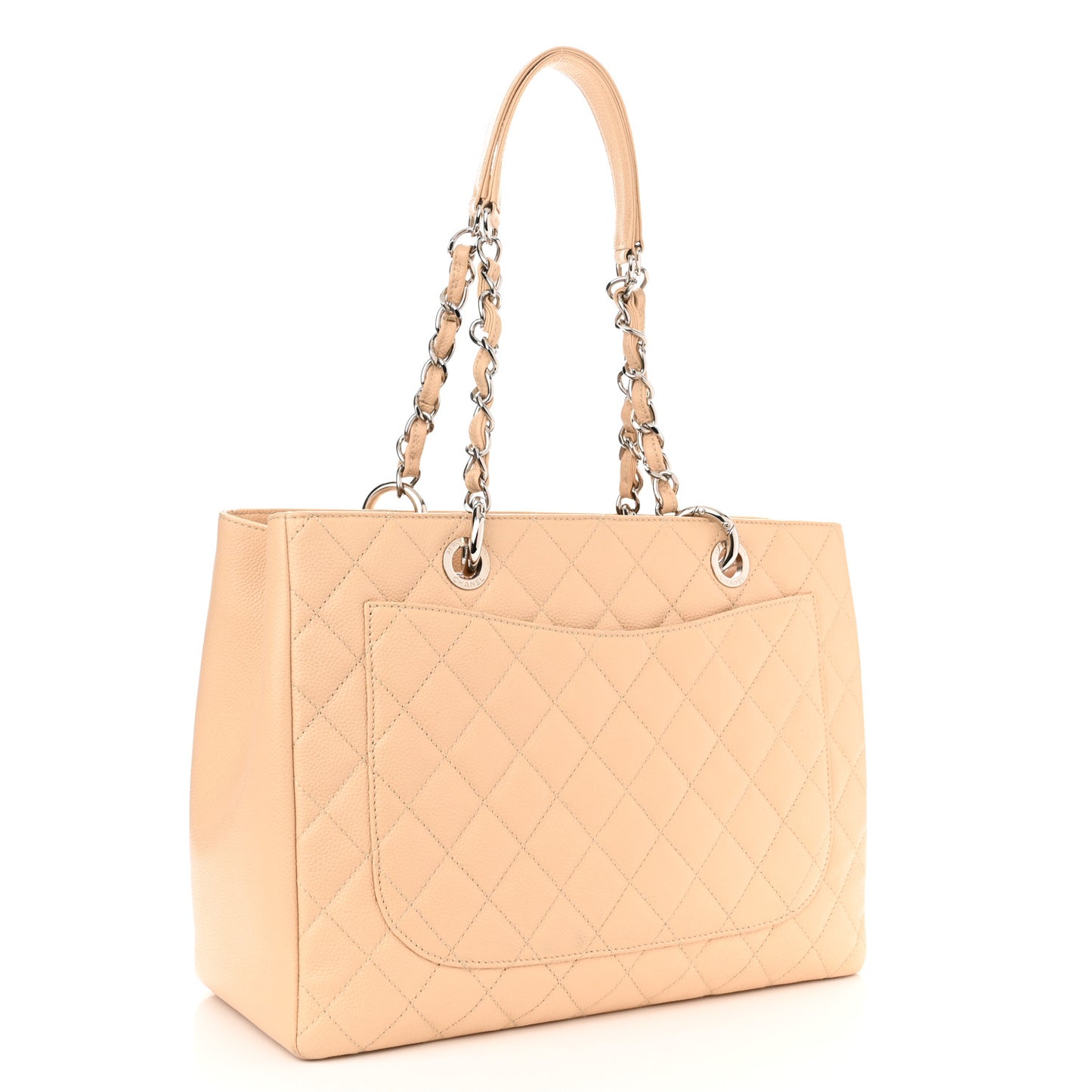 Caviar Quilted Grand Shopping Tote GST Beige Clair