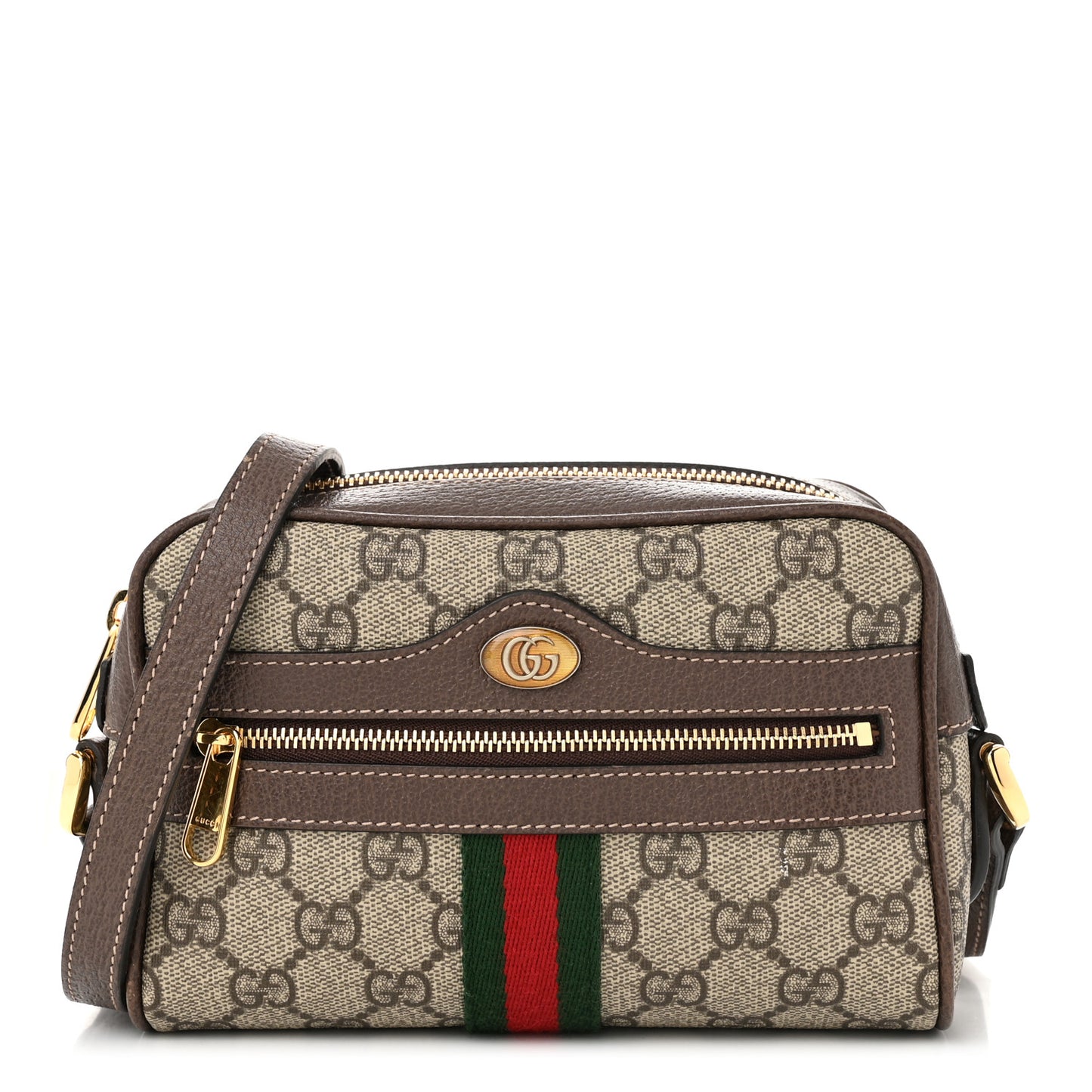GG Supreme Monogram Web Mini Ophidia Shoulder Bag Brown