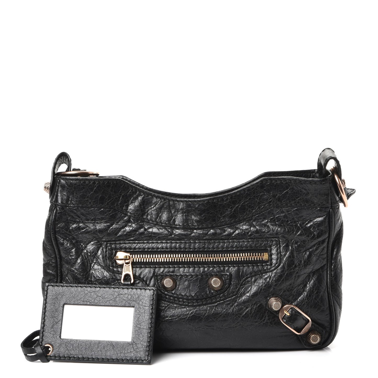 Agneau Giant 12 Rose Gold Hardware Hip Black