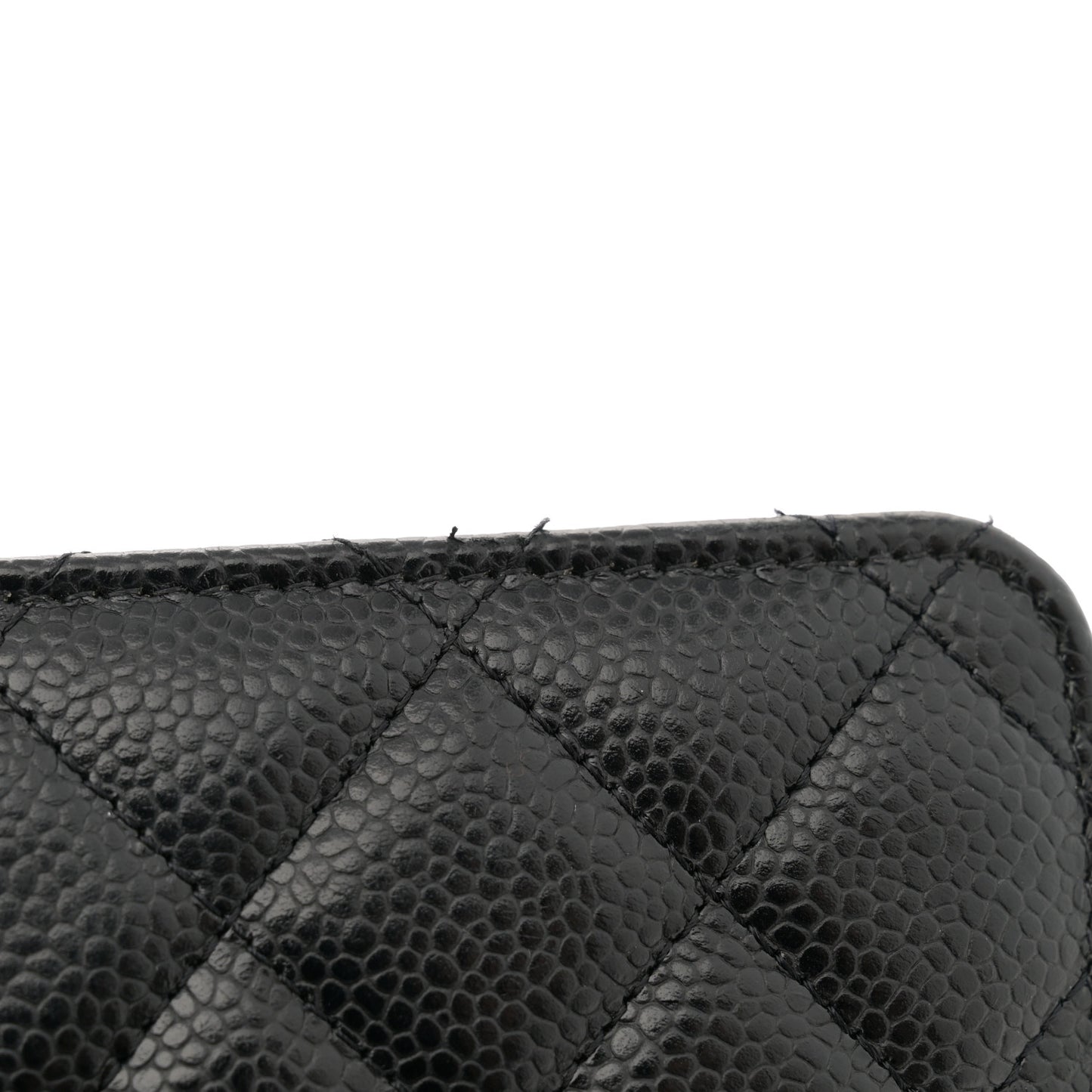 Caviar Quilted Wallet on Chain WOC Black