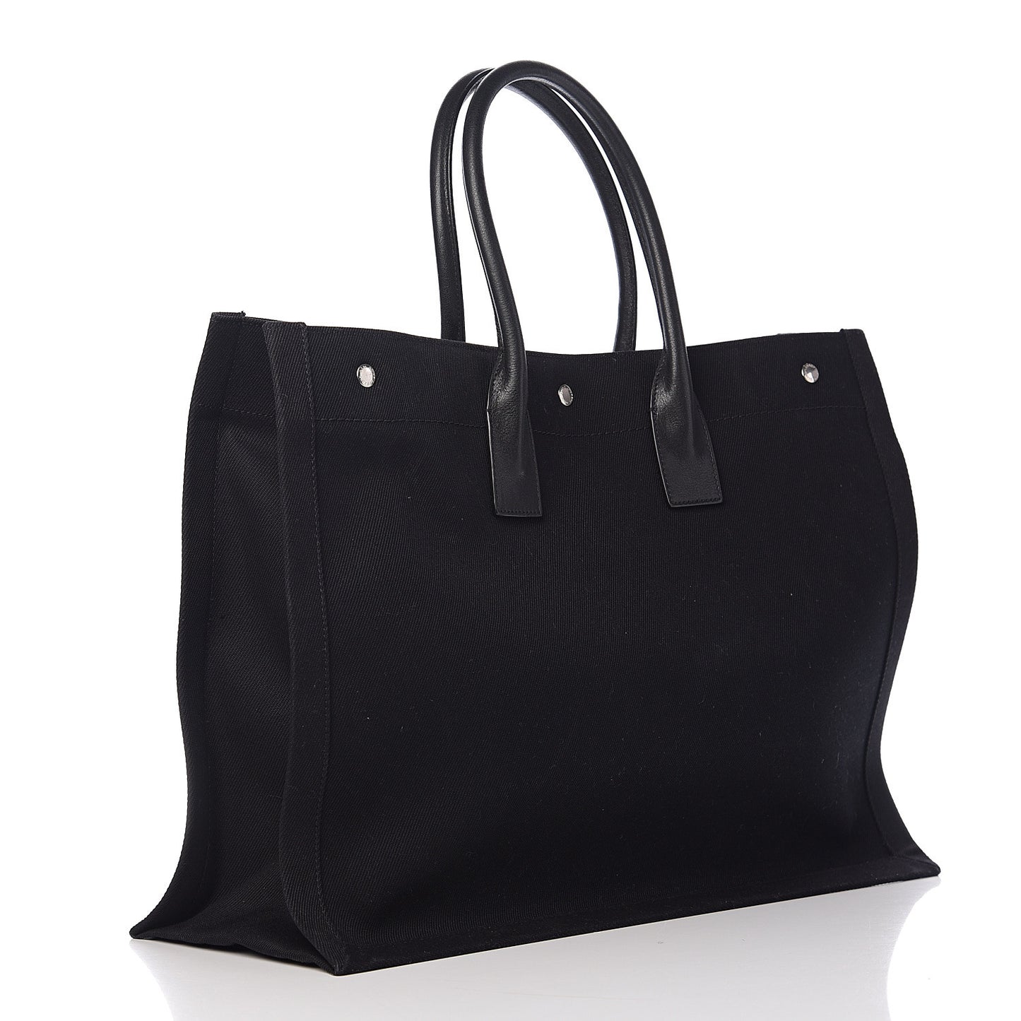 Linen Calfskin Rive Gauche Tote Black