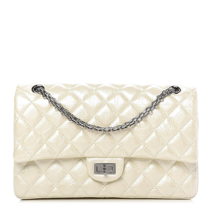 Chanel Metallic Aged Calfskin Quilted 2.55 Reissue 226 Flap White 1 of 9