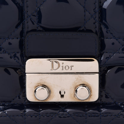 Christian Dior Patent Cannage New Lock Pouch Navy Blue 6 of 11