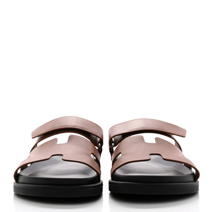 Hermes Calfskin Womens Chypre Sandals 39.5 Gold 2 of 9