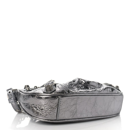 Balenciaga Metallic Agneau Arena Le Cagole Purse With Chain Mini Silver 4 of 8