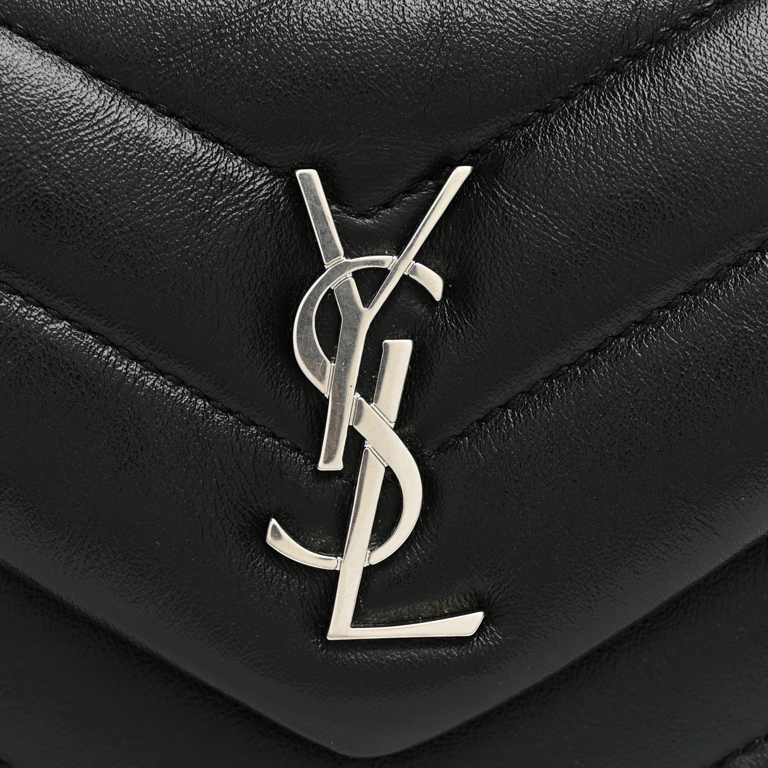 Saint Laurent Calfskin Y Quilted Monogram Toy Loulou Crossbody Bag Black 8 of 10