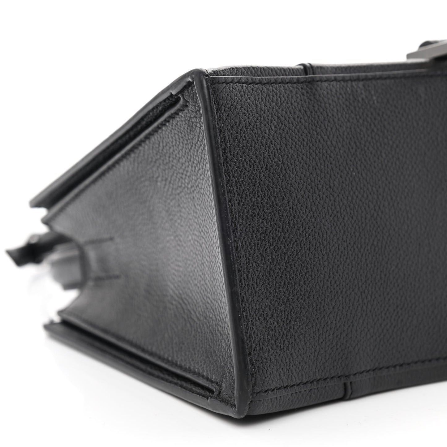 Grained Calfskin XS Hourglass East West Tote Black
