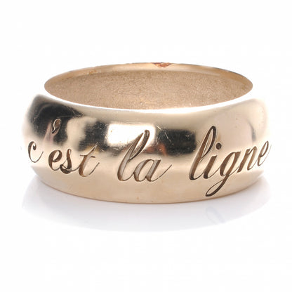 Chanel Wide Metal L'Elegance French Quote Bangle Gold 3 of 5