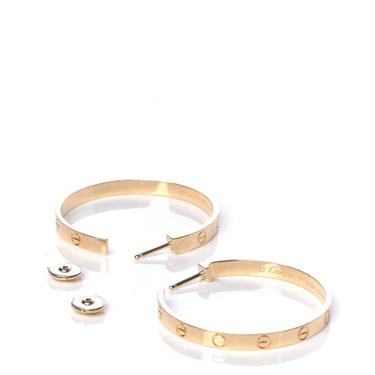 Cartier 18K Yellow Gold Large LOVE Hoop Earrings 3 of 5