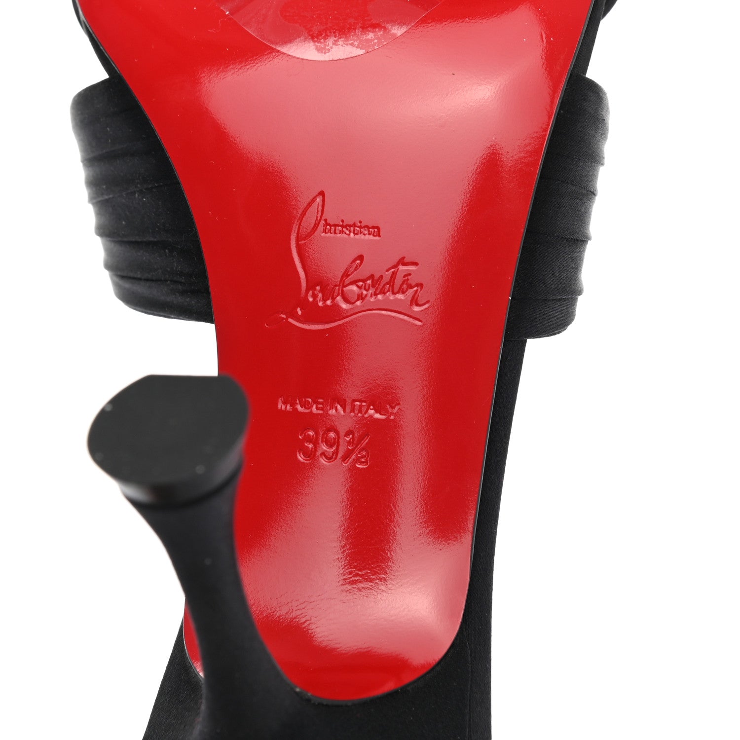 Christian Louboutin Crepe Satin Nicol Is Back 85 Slide Sandals 39.5 Black 6 of 8
