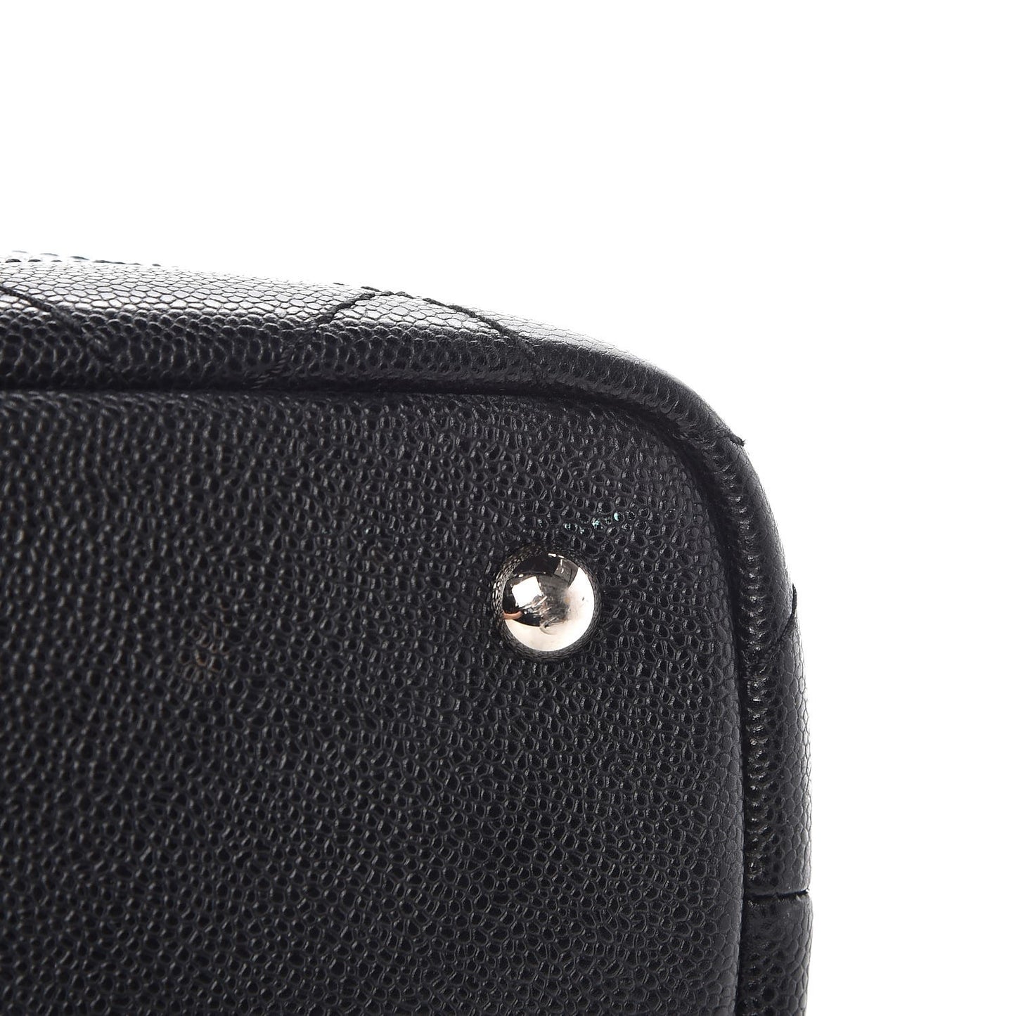 Grained Calfskin Shopping Fever Tote Black