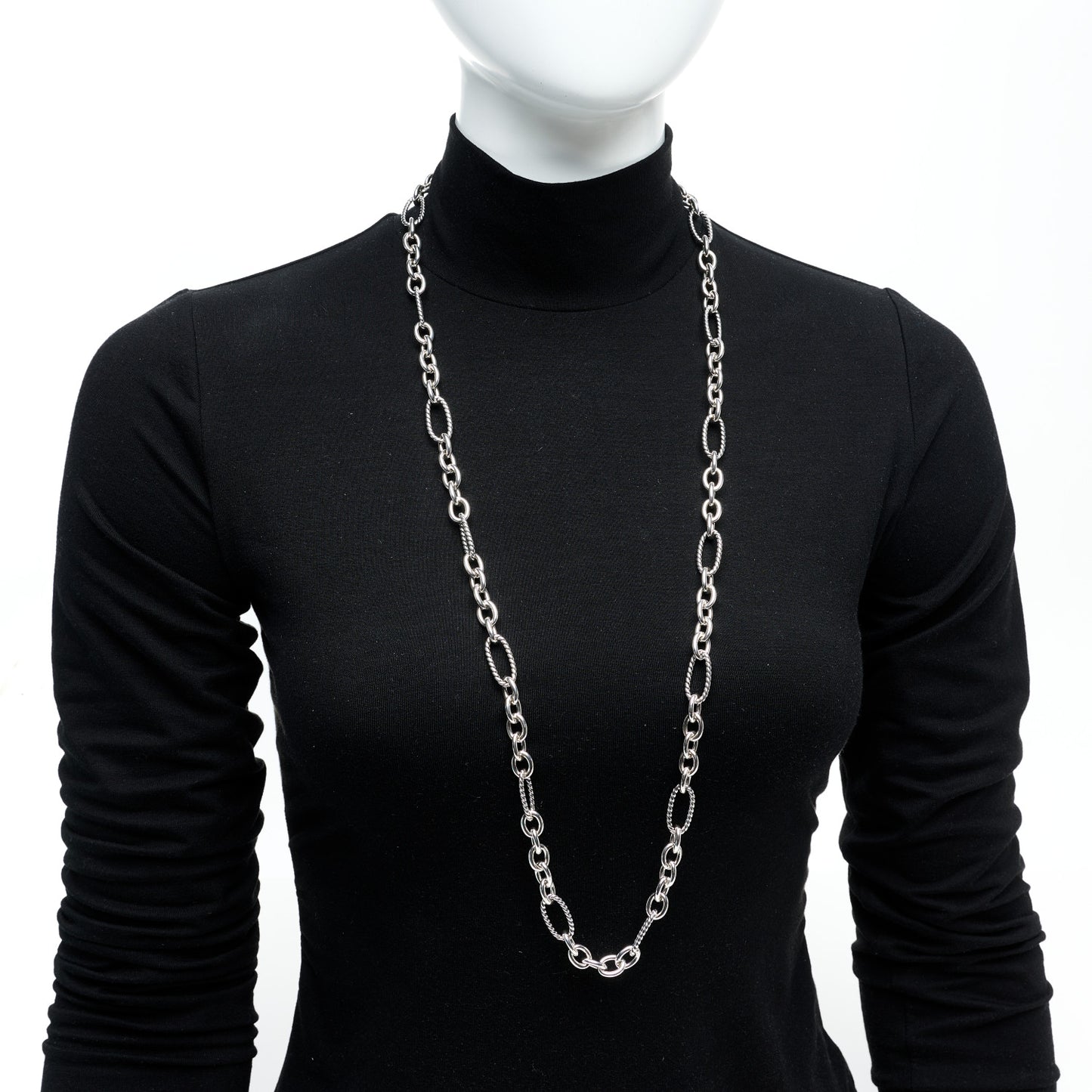 Sterling Silver 18K Yellow Gold Figaro Chain Necklace