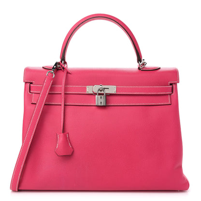 Hermes Epsom Candy Kelly Retourne 35 Rose Tyrien Rubis 1 of 12
