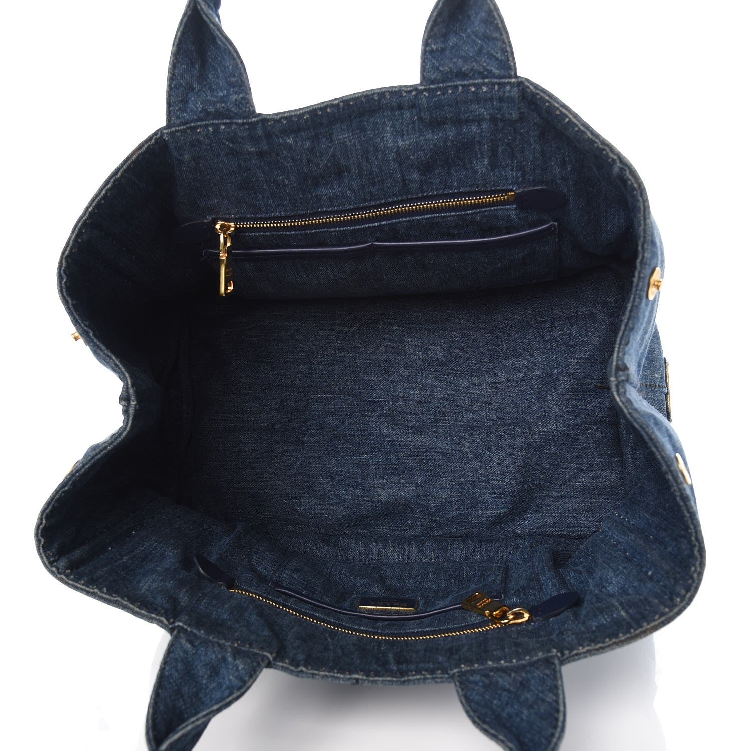 Prada Denim Logo Tote 5 of 13