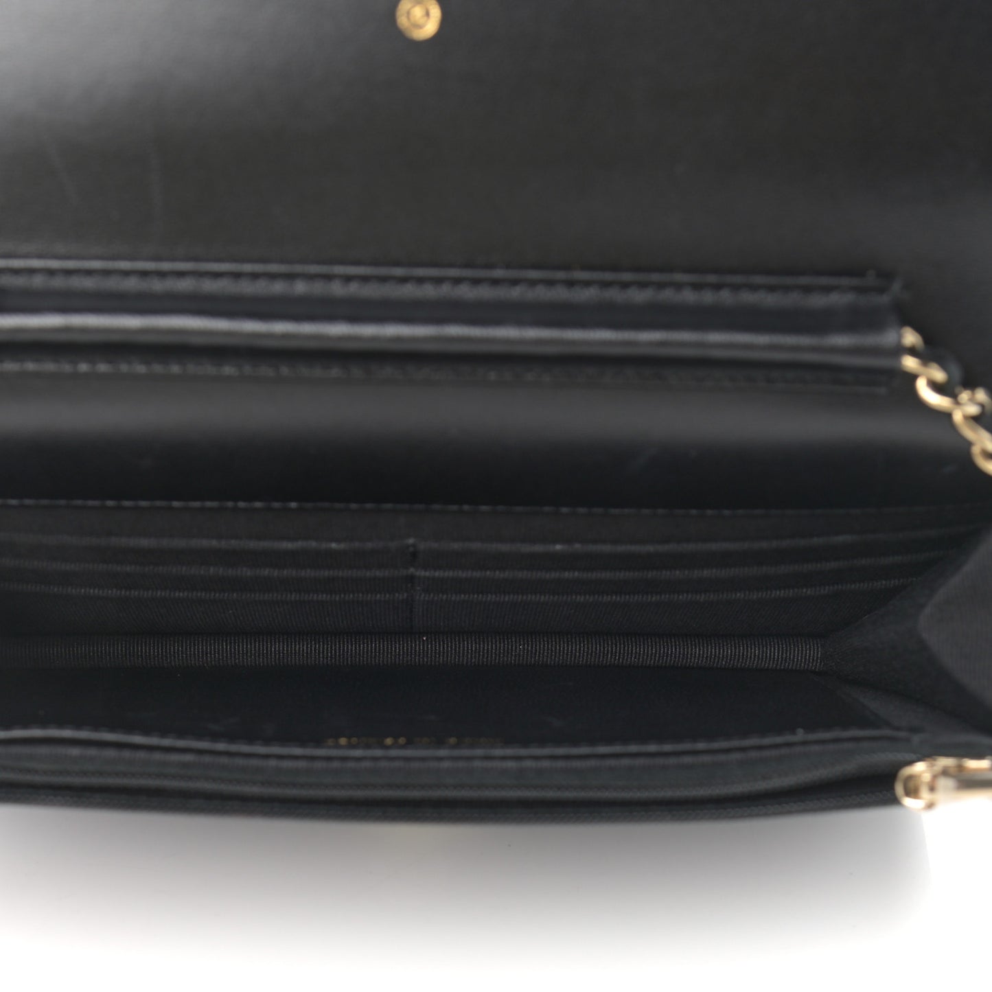 Lambskin Quilted Coco Bow Wallet On Chain WOC Black