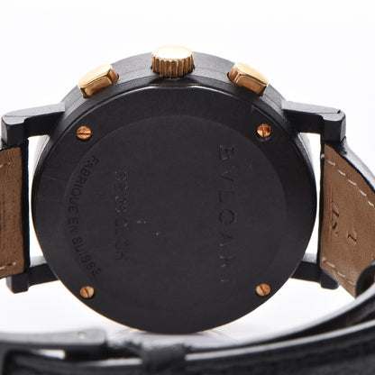 Bulgari Carbon 18K Rose Gold Calfskin 38mm Carbongold Marbella Quartz Watch Black 5 of 12