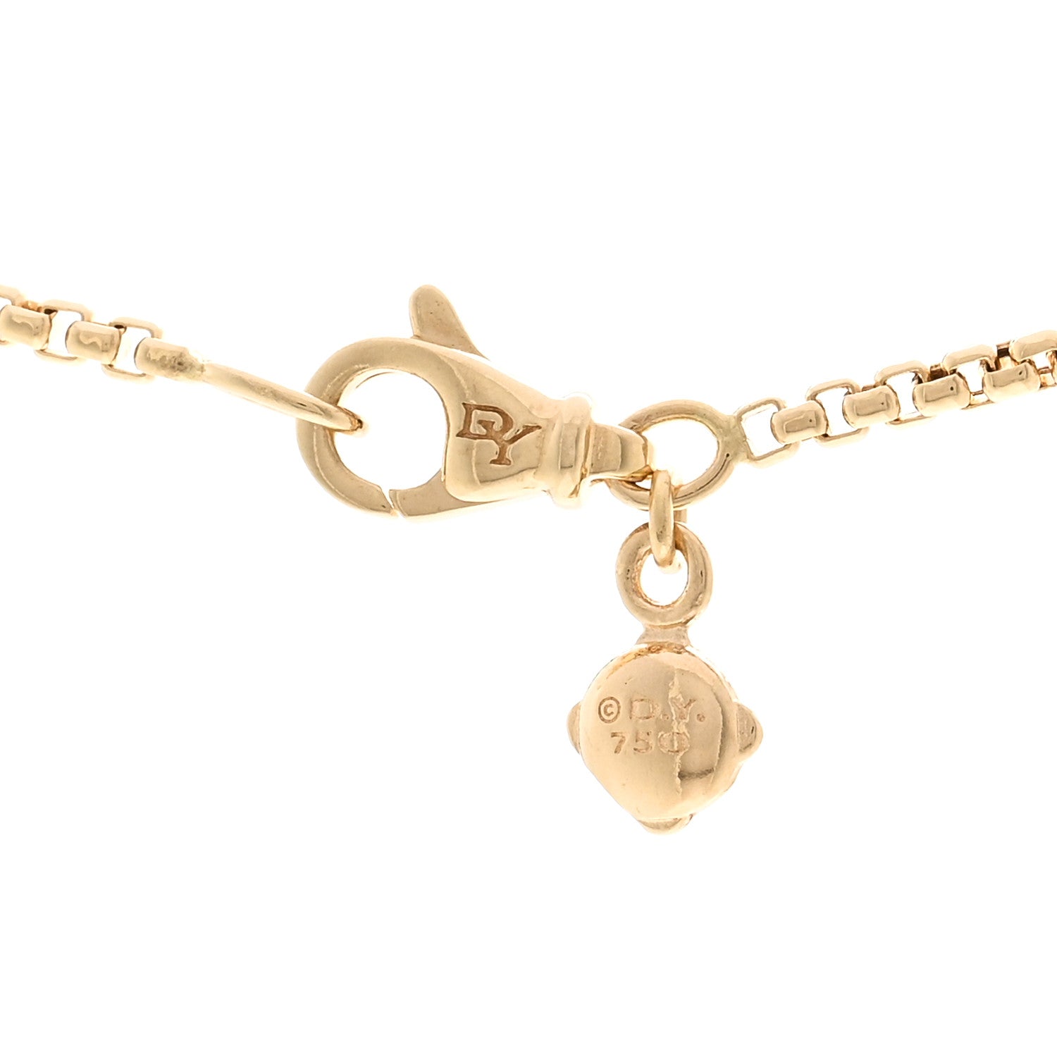 David Yurman 18K Yellow Gold 1.7mm Box Chain Necklace 4 of 4