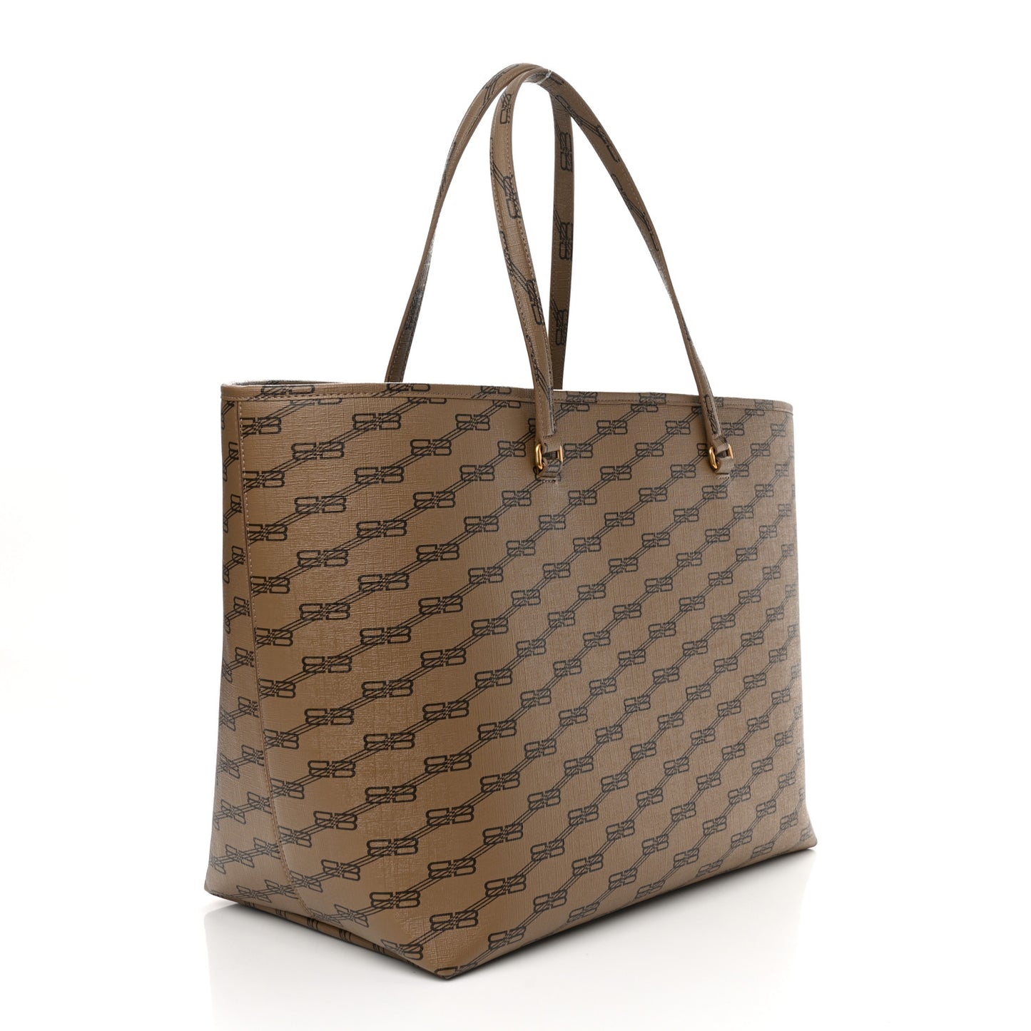 Coated Canvas BB Monogram Large Signature East West Shopper Bag Beige Brown