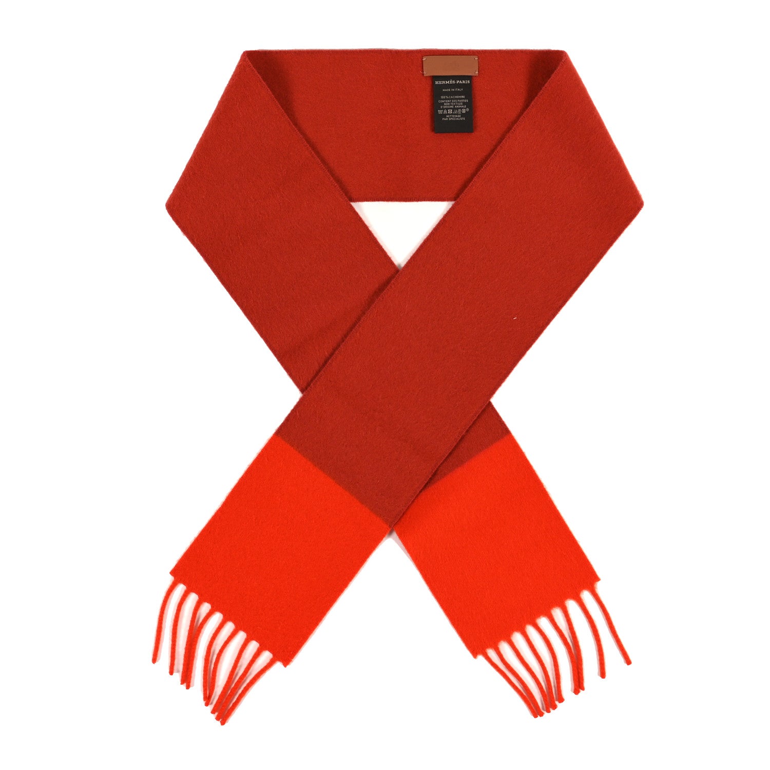 Hermes Cashmere Allumette Muffler Capucine Rogue Vermillion 1 of 3
